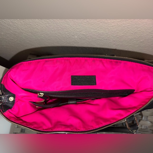 Dooney & Bourke Black/Pink Nylon Satchel Tote Bag & Leather Crossbody Strap - Picture 16 of 16